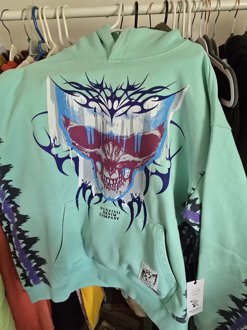 Mint Green Graphic Hoodie